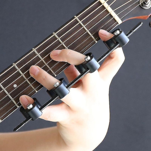 Justerbar fingerförlängning, styrketräningsband för gitarrbas piano fingerhastighetssystem, handövningar black