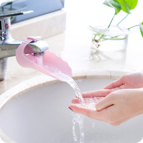 Hushållskran och förlängd handtvättsapparat, handtvätthjälp för barn, rosa