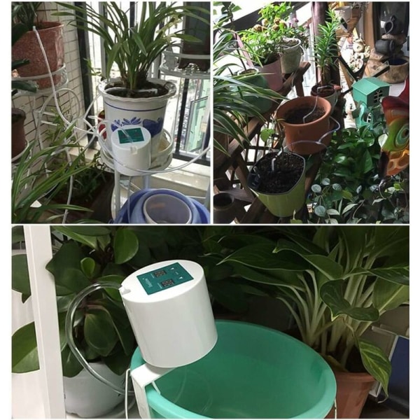 Automatisk droppbevattning med 10 m slang Trädgårdspump bevattningssystem Växter för semester