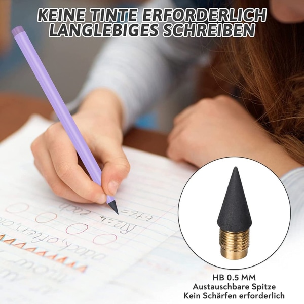 Inget behov av att vässa pennor, värdefulla elever, kalligrafipennor med positiv hållning, automatiska pennor med kontinuerlig kärna (5 stycken) red