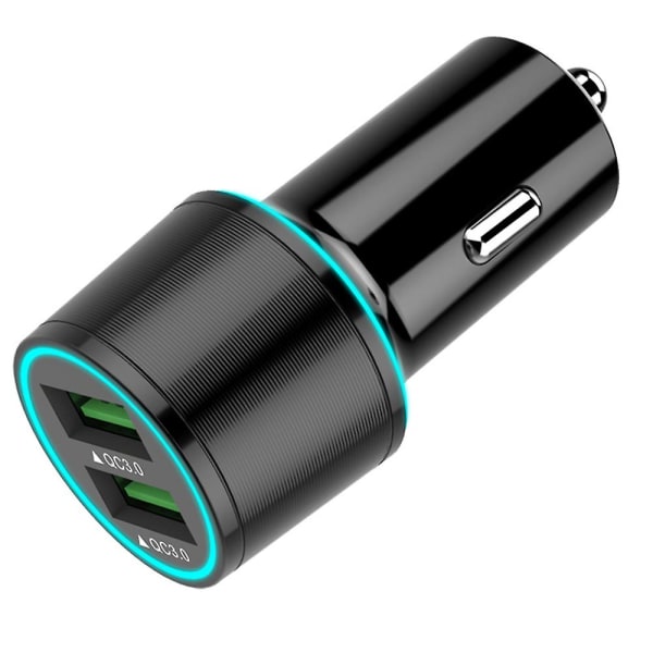Usb-c billaddare, Quick Charge 3.0 Dual USB Rapid billaddare-svart
