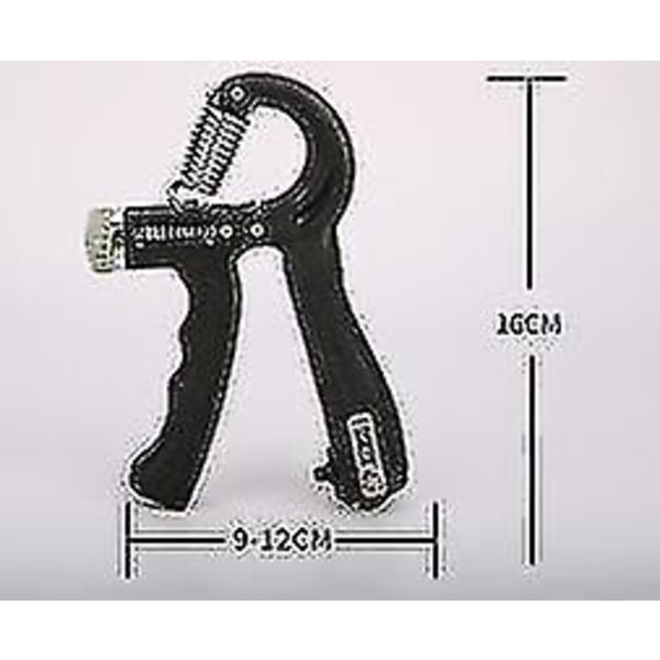 R Shape Justerbar Heavy Gripper Fitness Hand Exerciser (svart)
