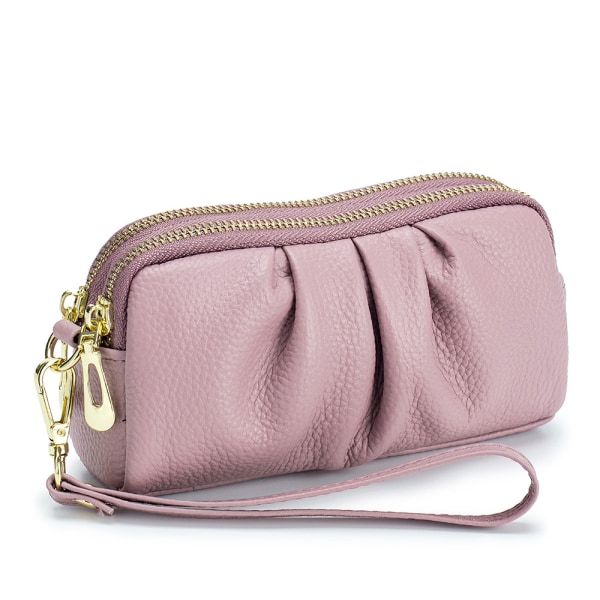 Handväska med stor kapacitet i läder för kvinnor light purple