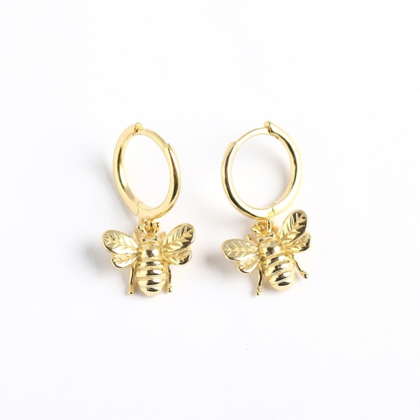 S925 sterling silver INS-stil insektsörhängen bihänge öronspänne matchande örhängen för kvinnor Gold color