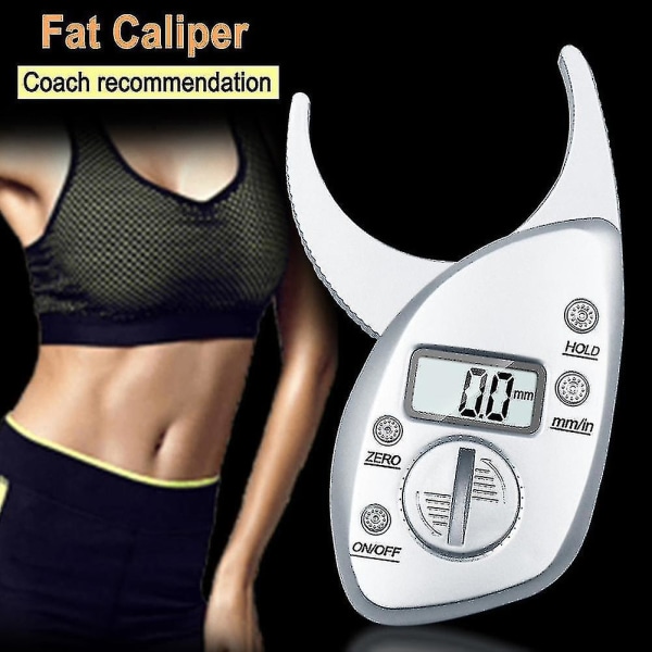 1st Skin Muscle Tester Digital Display LCD Body Fat Caliper Analyzer Fitness Muskelmonitor Mätning silvery