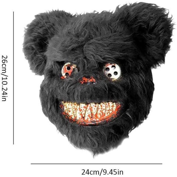 Halloween Mask Bloody Plush Mask Black Bear