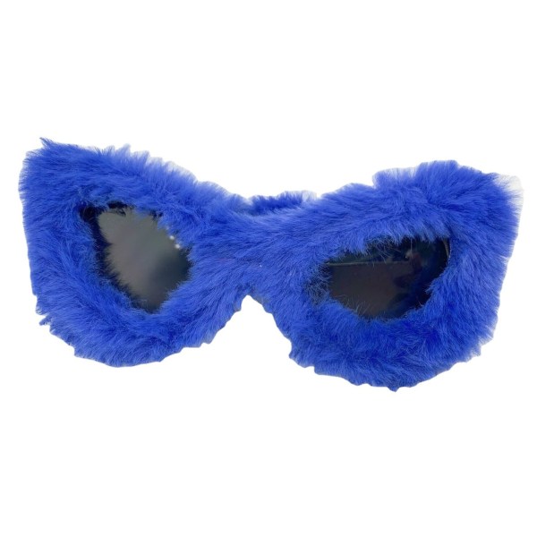 1 st plysch plysch kattöga solglasögon punk mjuk sammet nyanser för flickor blue