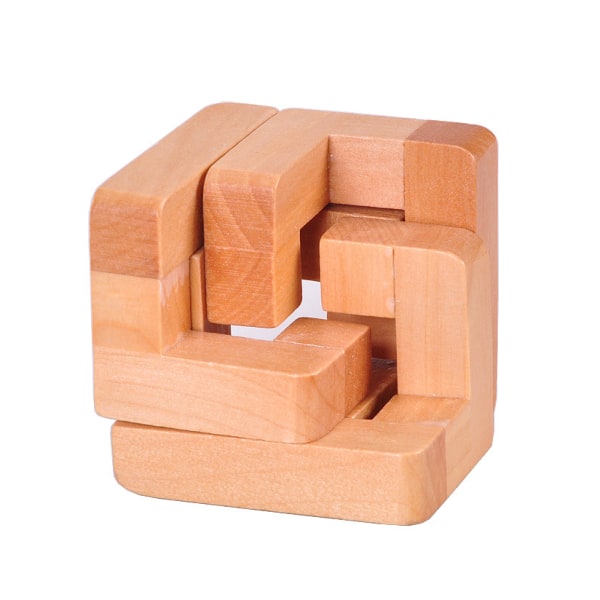 Vuxen trä förreglande pussel klassisk leksak Luban Lock