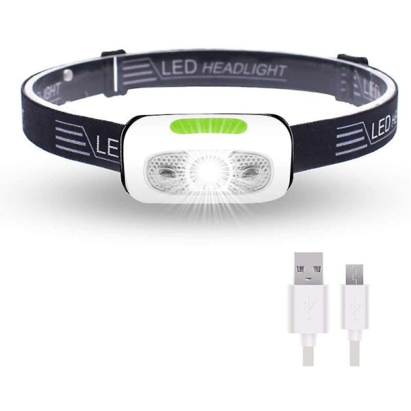 500 lumen USB uppladdningsbar pannlampa, lätt och superstark led-strålkastare för löpare