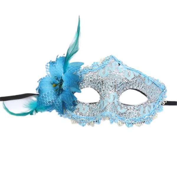 Dam Masquerade Mask Halloween Spets Ögonbindlar Carnival Ball blue