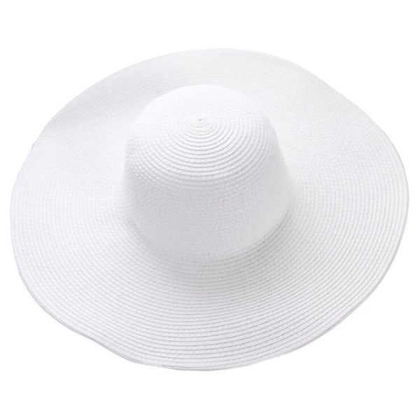 Solhatt för damer med bred brättad sommarhatt Vikbar Roll Up Floppy Beach Hat