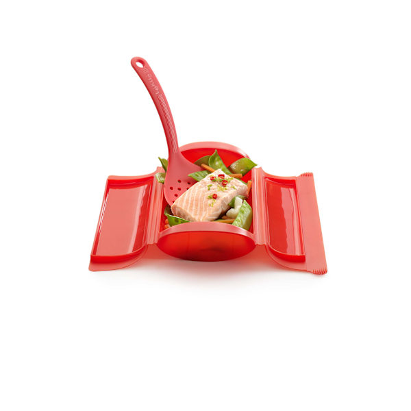 LÉKUÉ Steam Cooker with tray 1-2p. Red