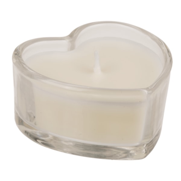 Out of the Blue Candle in Heart Shaped Glass 3pcs. Red