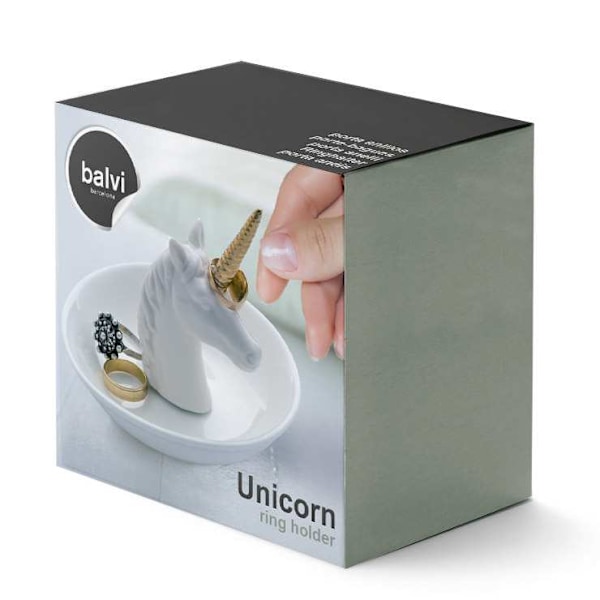 Balvi Ring Holder Unicorn - White ceramic