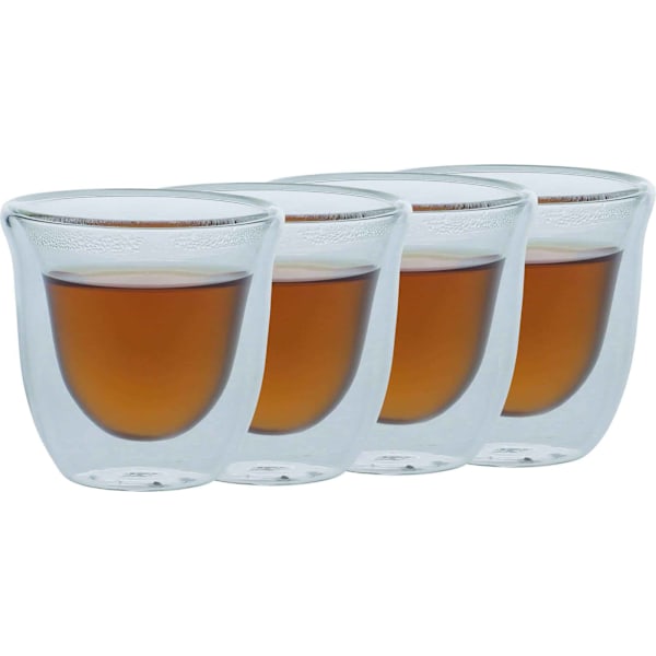 La Cafetiere Double Walled Glass Espresso Cups - set 4 pcs