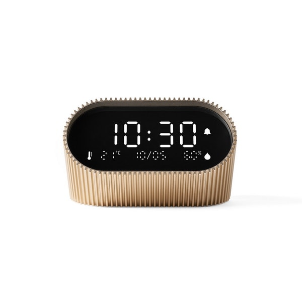 Lexon Design Ray Alarm Clock Rechargeable Raw Aluminium