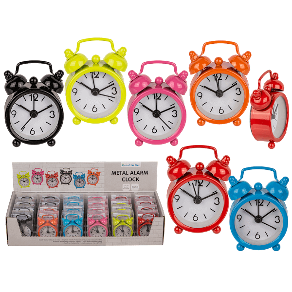 Out of the Blue Metal Alarm Clock Red
