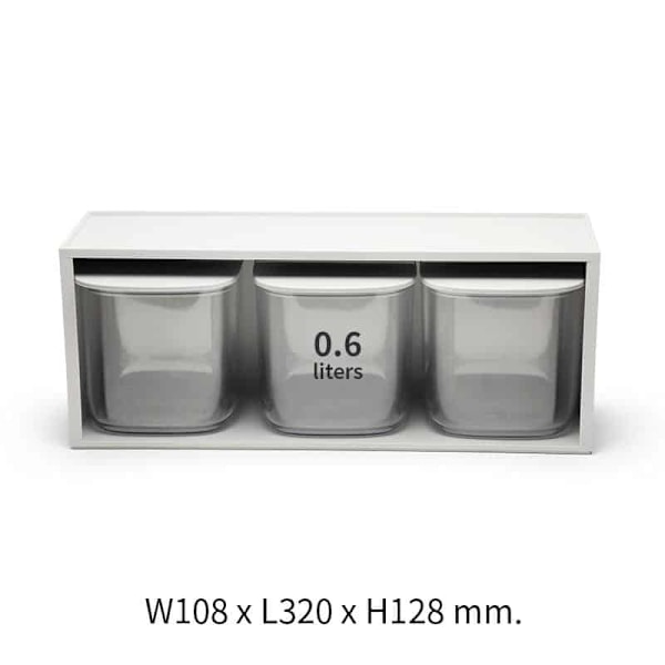 Qualy Flat Top Storage Jar Drawer Rack Set