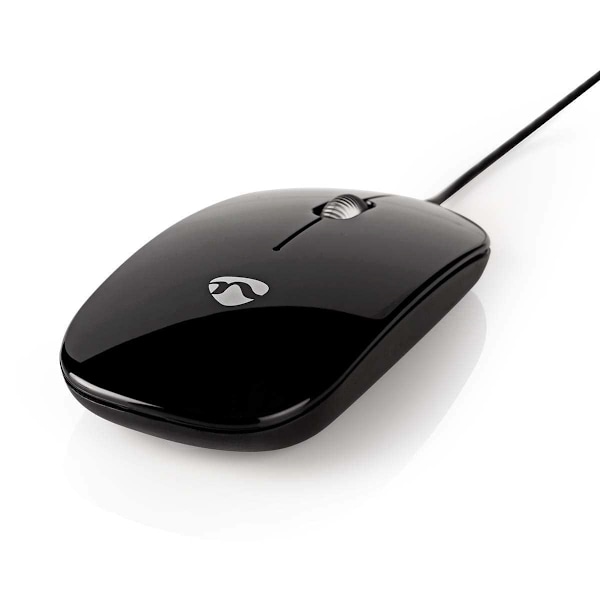 Nedis Wired Mouse 1000dpi - Both Handed Black