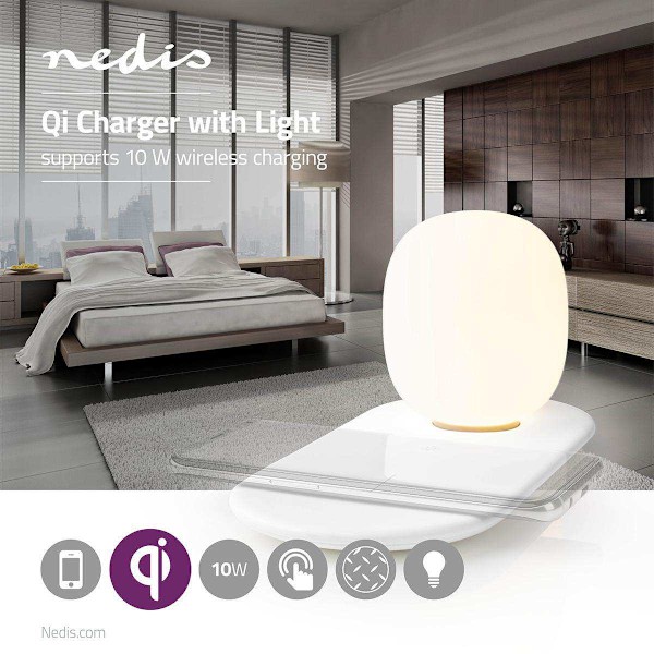 Nedis LED Lamp with Wireless QI Charger