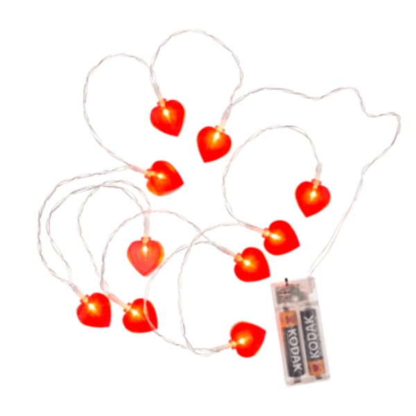 Out of the Blue LED Light Chain 10 Red Hearts