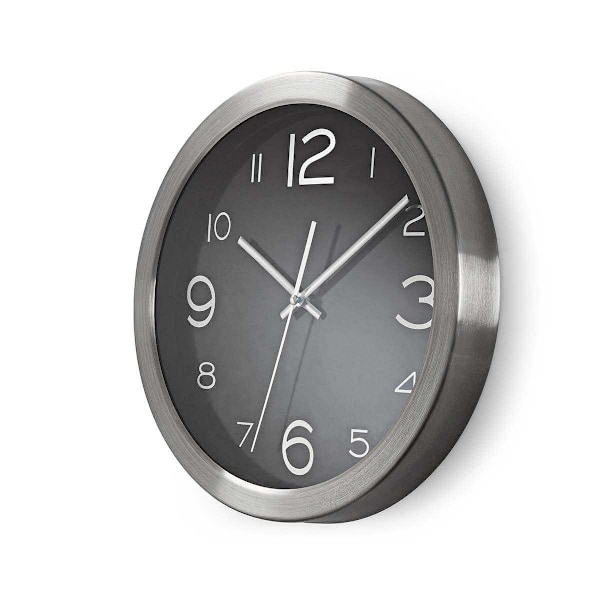 Nedis Wall Clock - 30cm Diameter- Stainless Steel Blue