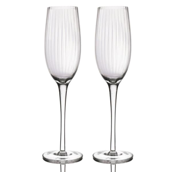 BarCraft Ridged Champagne Flutes Set - 2pcs