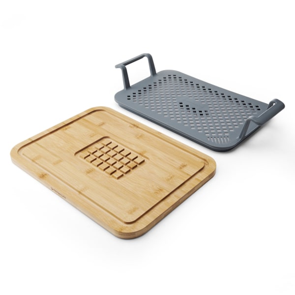 MasterClass Roast &amp; Rest Set with Handles | Silicone | Wood | 2pcs.
