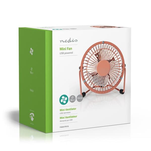 Nedis Metal Mini Fan 10cm - USB powered Green