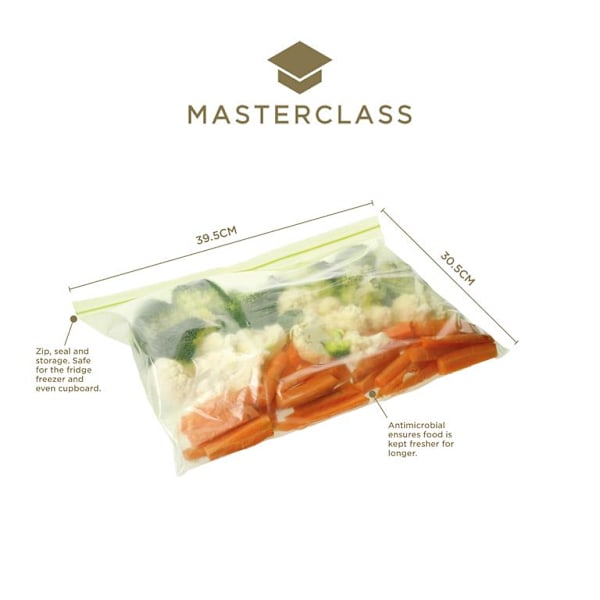 MasterClass Zip Fresh Bags, Set of 20, Large