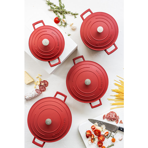 MasterClass Cast Aluminium Casserole 4L. - Red