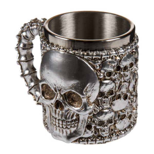 Out of the Blue Silver Plated Mug Goblet Skull - Set 2pcs.