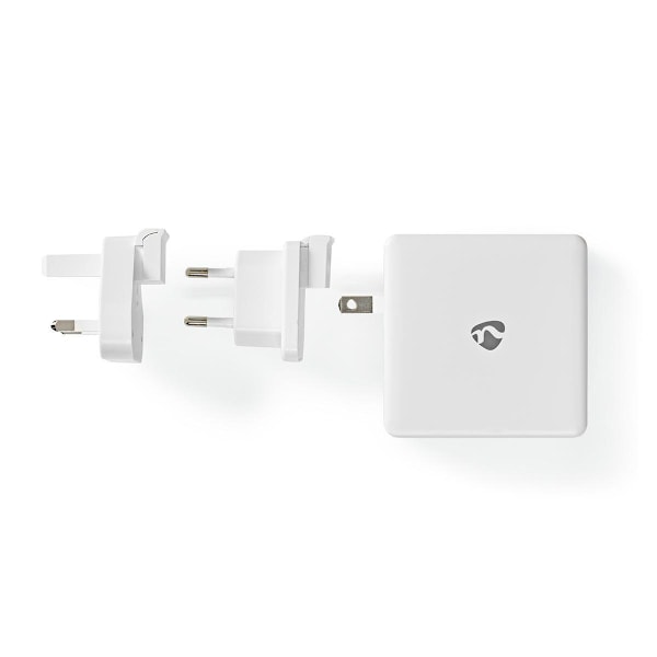 Nedis Quick Wall Charger - 65W - 2 x USB-C Output Musta