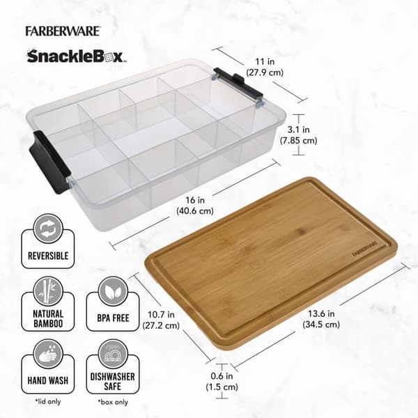 Farberware SnackleBox | Bambulevy | Laatikko | 30 x 40 cm