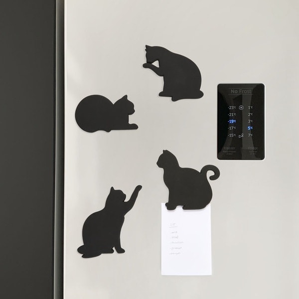 Balvi Coasters Feline Black Cats with magnets - Set 4pcs.