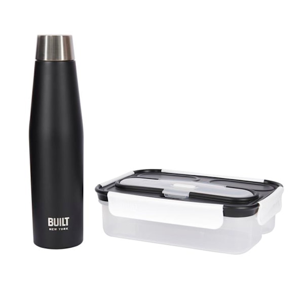 Built Apex Water Bottle &amp; Bento Lunch Box Gift Set - Black