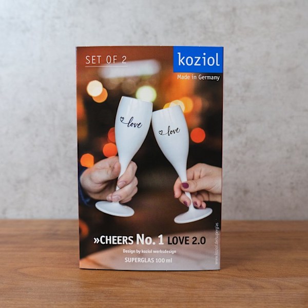 Koziol CHEERS Superglas - 2 kpl sydänprintti
