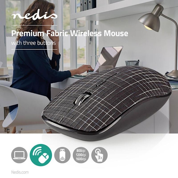 Nedis Wireless Mouse 800-1600dpi - Both Handed