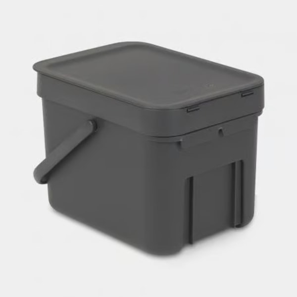 Brabantia Sort &amp; Go Waste Recycle Bin 6L. Grey
