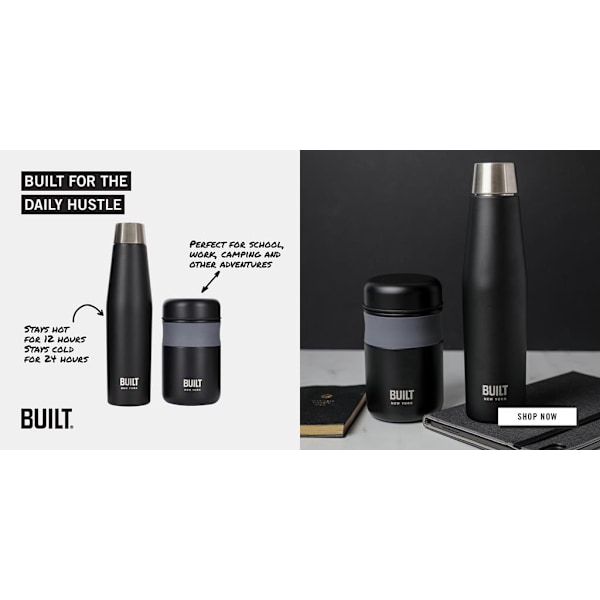Built Apex Water Bottle &amp; Food Flask Gift Set Gold