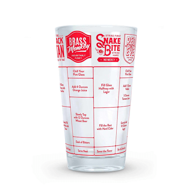 Fred &amp; Friends Good Measure Beer Recipe Glass