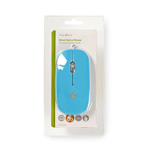 Nedis Wired Mouse 1000dpi - Both Handed Black