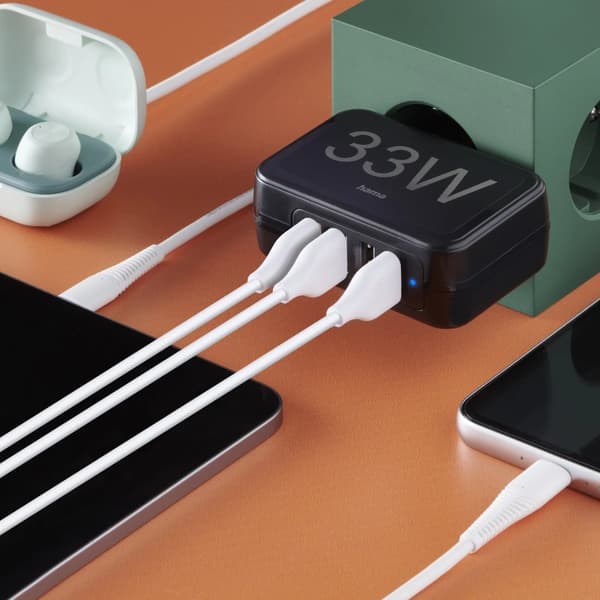 Hama Mobile Device Charger 33W | 1xQC3.0 &amp; 3 x USB-A