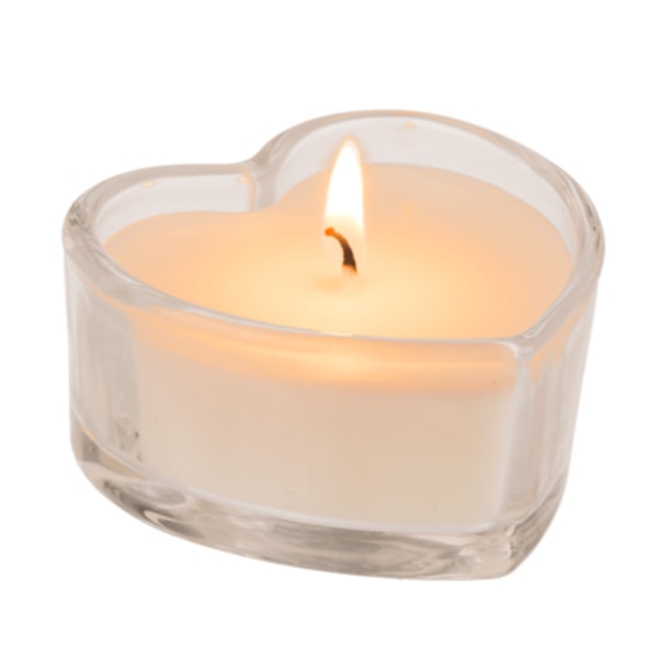 Out of the Blue Candle in Heart Shaped Glass 3pcs. Red
