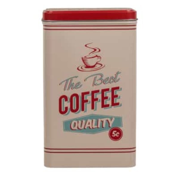 Out of the Blue Tin Box - Coffe, Tea, Sugar - Retro Red/Blue