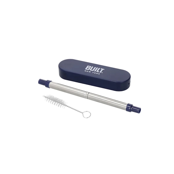 BUILT Retractable Straw with Case Stainless Steel Red
