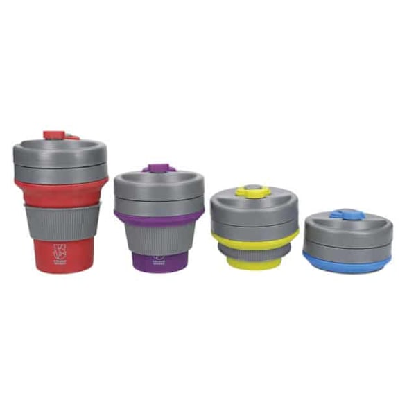 VärinMukainen Silikoni Käännettävä Matkamuki 350ml Elegantti Violettisävyinen Matkamuki 350ml