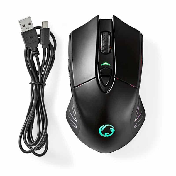 Nedis Wired &amp; Wireless Gaming Mouse - 7 buttons - RGB Led