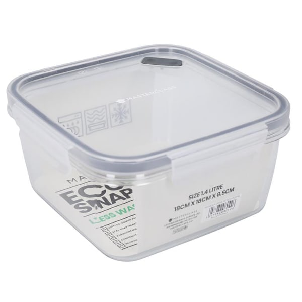 MasterClass Eco Snap Food Storage Container - 1.4L Square