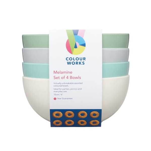 Värikäs Melamiinikulhot Classic Colors - Sarja 4kpl